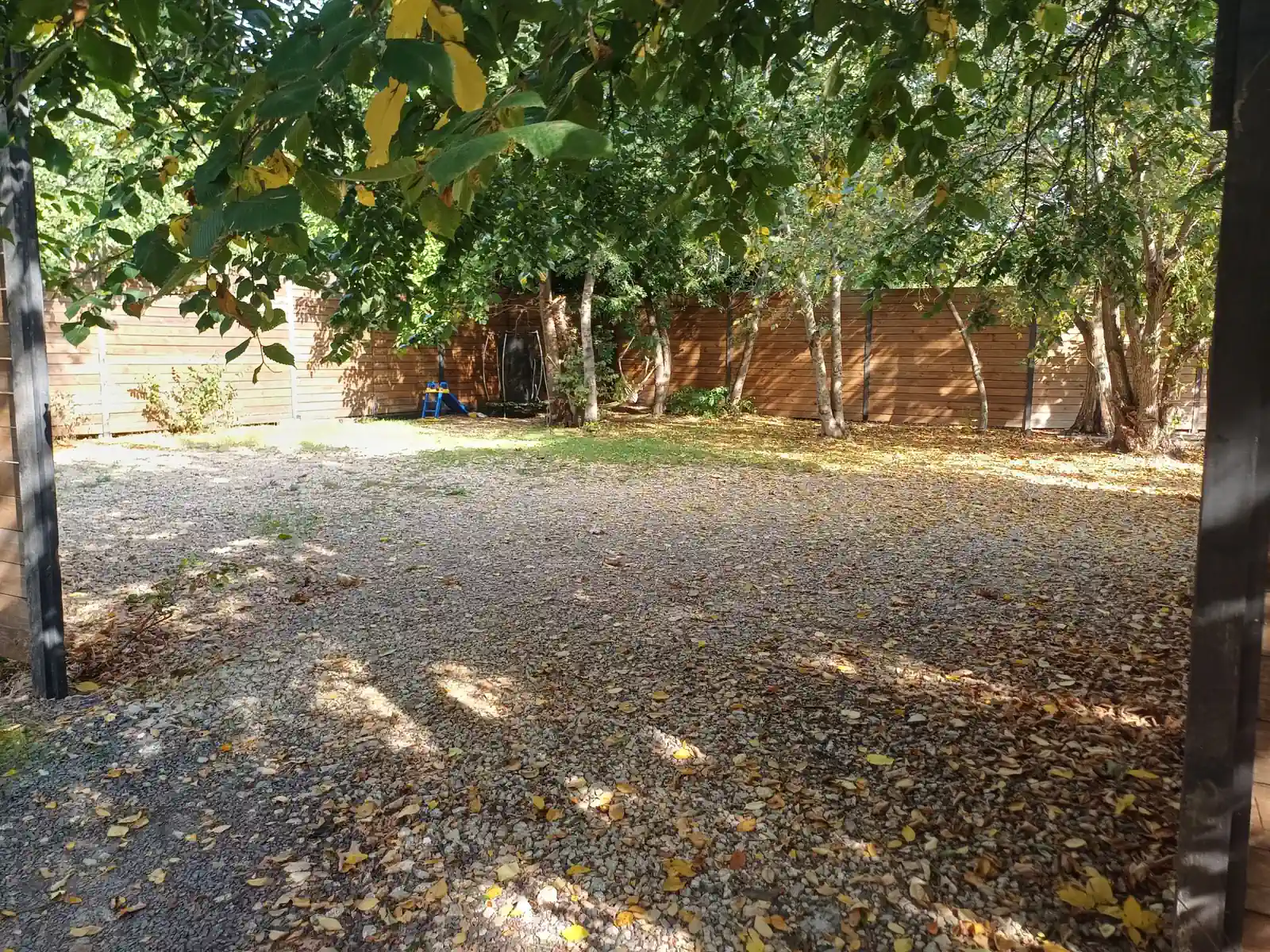 Green grounds for walks with your dog inside the gated grounds at Proholoda
